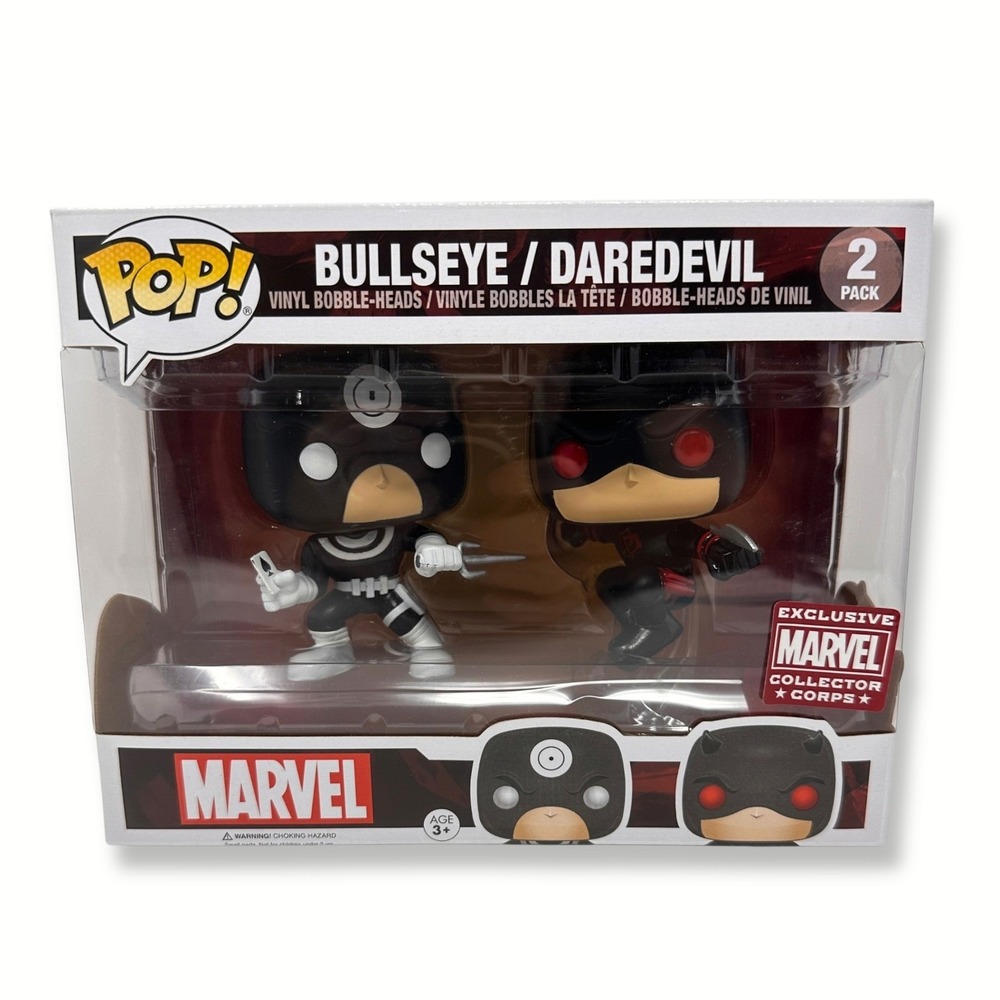 Funko Pop Marvel Collector Corps Bullseye Daredevil 2 Pack Exclusive Bobble-Head